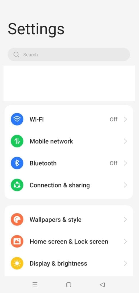 android settings screen how to clear cache