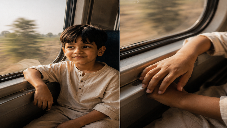 Train Window Golden Light