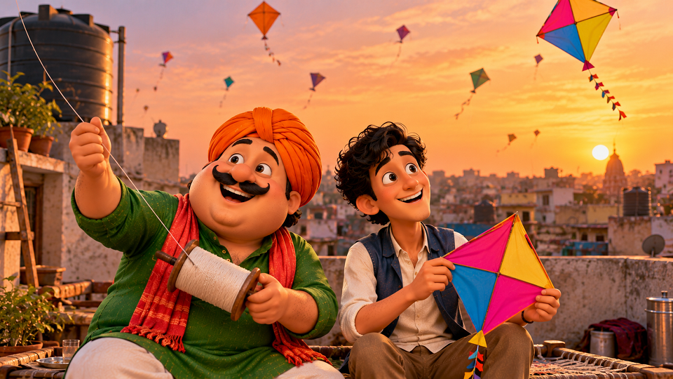 Rooftop kite evening